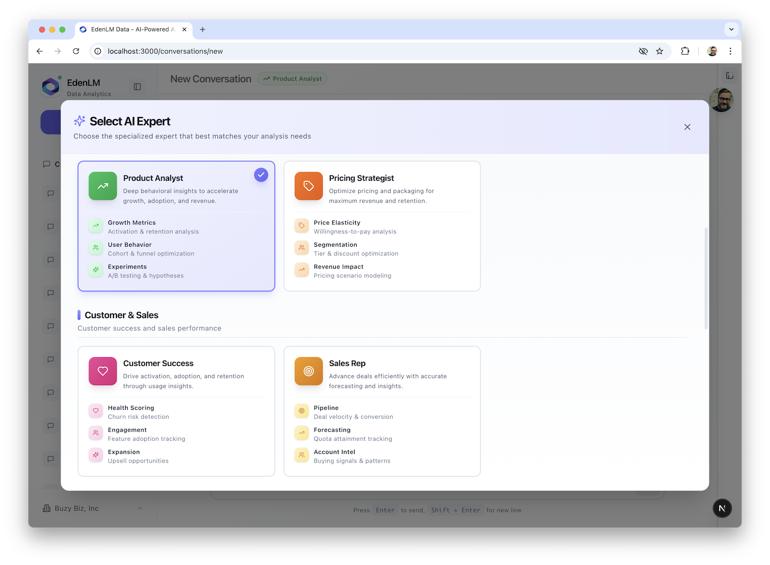 AI Expert selection: choose different personas for different tasks
